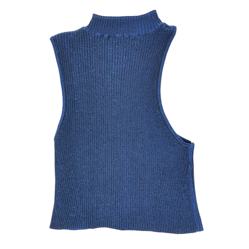 Le Ore Ribbed Blue Rimini Tank Top Size M - Picture 3 of 4